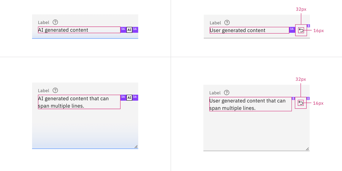 Fluid text input and text area AI example